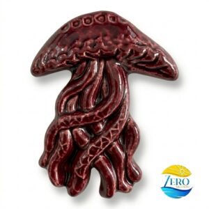 Calamita Artigianale in Ceramica - Medusa del Salento bordeaux