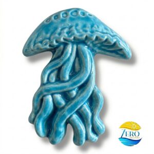 Calamita Artigianale in Ceramica - Medusa del Salento celeste