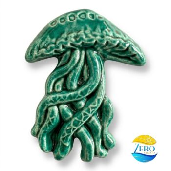 Calamita Artigianale in Ceramica - Medusa del Salento verde