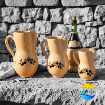 Brocca Ursulo acqua vino decoro olive