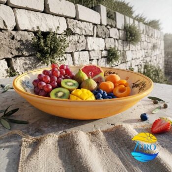 Centrotavola porta frutta decoro olive