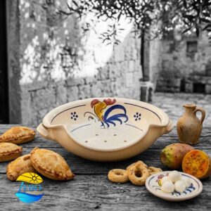Cola Mozzarelle in Terracotta – Ceramica con decoro Gallo Salentino