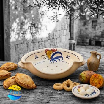 Cola Mozzarelle in Terracotta – Ceramica con decoro Gallo Salentino