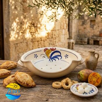 Cola Mozzarelle in Terracotta – Ceramica con decoro Gallo Salentino