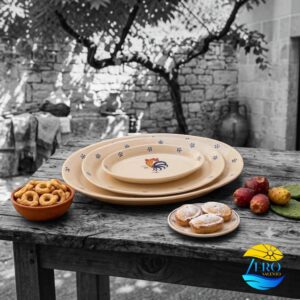 Piatti ovali antipasti decoro gallo salento