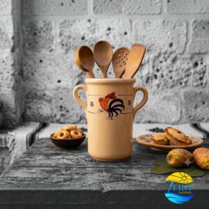 PortaMestoli con Manico in Terracotta con Gallo Salentino