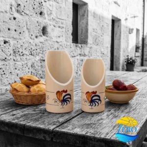 Portabicchiere e Bicchierini in Terracotta – Ceramica decoro Gallo Salentino