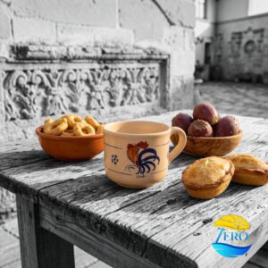 Tazza Latte con manico in Terracotta – Ceramica decoro Gallo Salentino