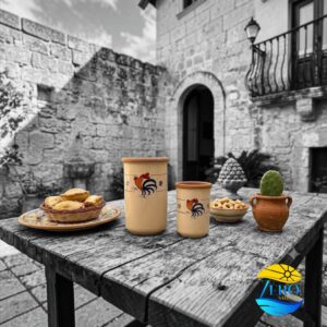 Termobottiglia in terracotta decoro gallo salento