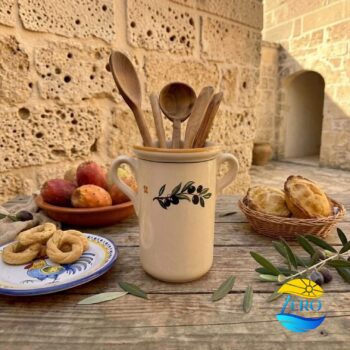 portautensili-cucina-ceramica-salento-con-mestoli-di-legno