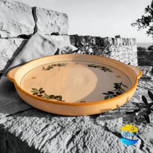 vassoio-portata-rotondo-con-manici-ceramica-salentina-decoro-olive