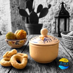 Zuccheriera in Terracotta – Ceramica decoro Gallo Salentino