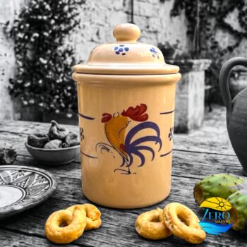 Barattolo Spezie – Tè – Sale – Caffè – Zucchero in Terracotta con Gallo Salentino