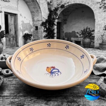 Centrotavola basso con manici Porta Frutta in Terracotta – Ceramica Gallo Salentino