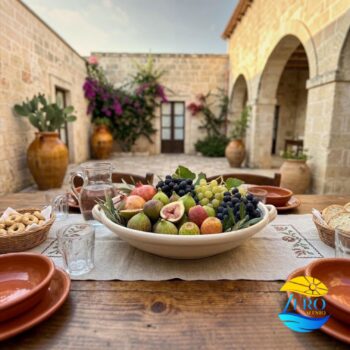 Centrotavola basso con manici Porta Frutta in Terracotta – Ceramica Gallo Salentino