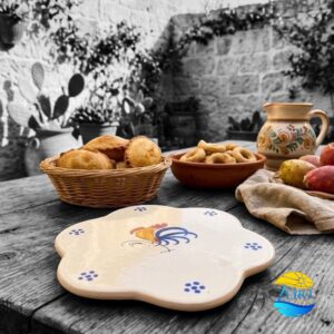 Sottopentola Fiore in Terracotta – Ceramica decoro Gallo Salentino